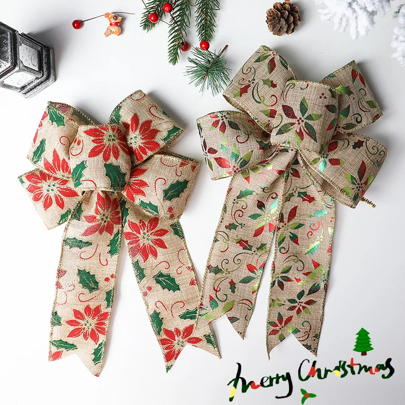 Christmas Ribbon Bowknot Jõulupuu Rippuvad Ripats Xmas Gift Box Tarvikud Merry Christma Decor Õnnelik Head Uut Aastat 2023 Pilt 0