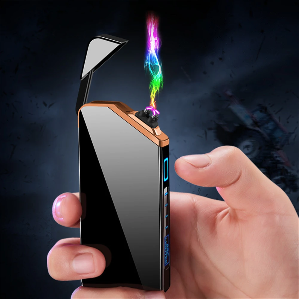 Dual Arc Kergem LED Ekraan Aku USB-Elektrilised Plasma sigaretisüütaja Sõrme Touch Smart Elektroonilise Kergem Jaoks Suitsetaja Kingitus Pilt 0