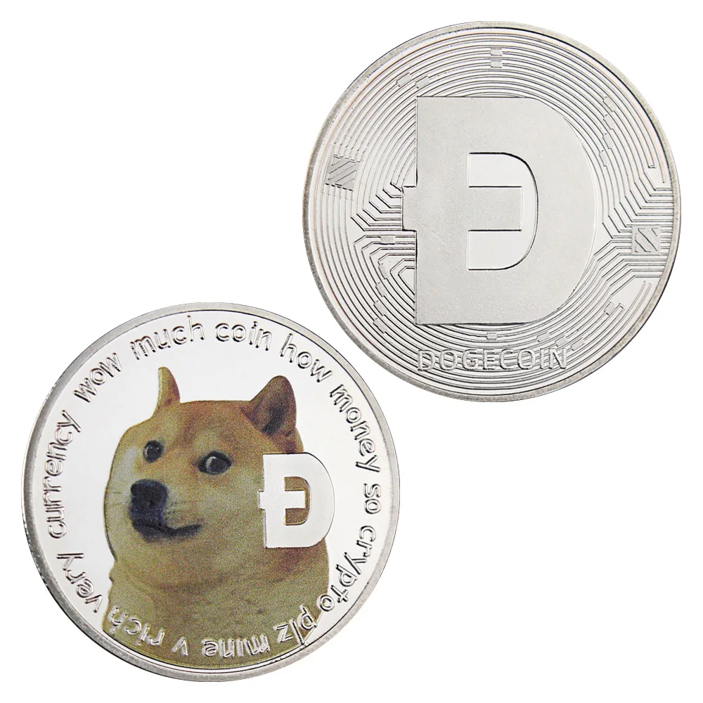 Dogecoin Laekuva hõbetatud Suveniiride Krüpto Mündi Füüsilise Cryptocurrency Mündi Mitte-valuuta mälestusmünte Pilt 0