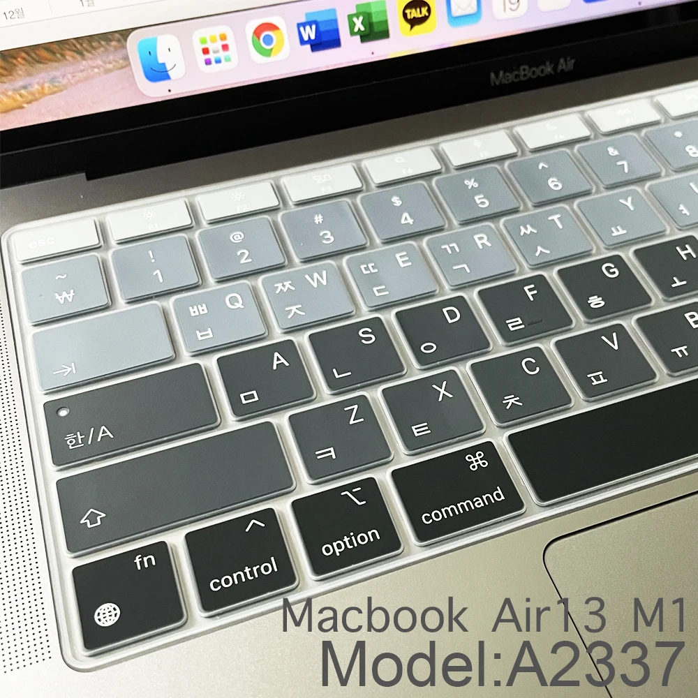 Korea paigutus Sülearvuti Klaviatuuri Kate Veekindel For MacBook Air 13 tolli M1chip A2337(2020)Värv pehmest silikoonist klaviatuuri Juhul Nahk Pilt 0