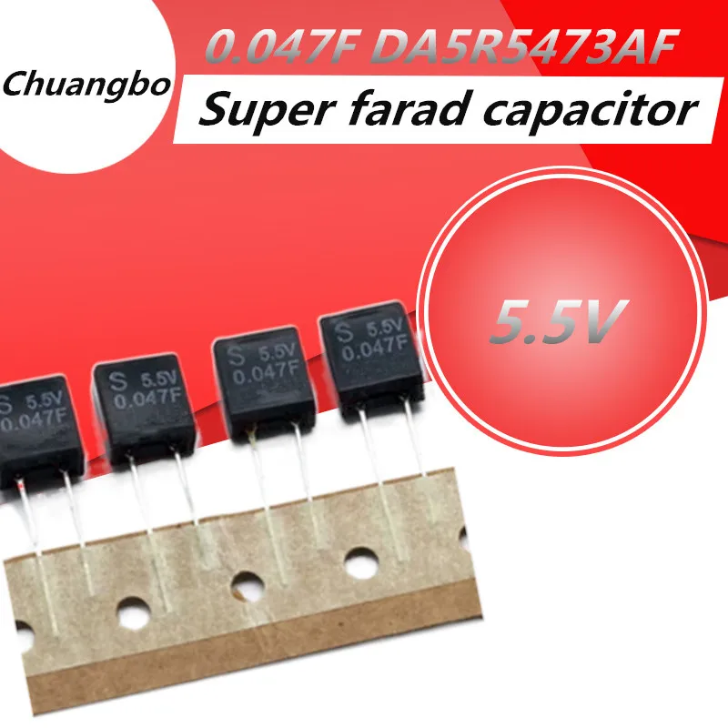 5tk 5,5 V 0.047 FSuper farad kondensaator kondensaator, et 40,007 üks tuhat microfarads Pilt 0