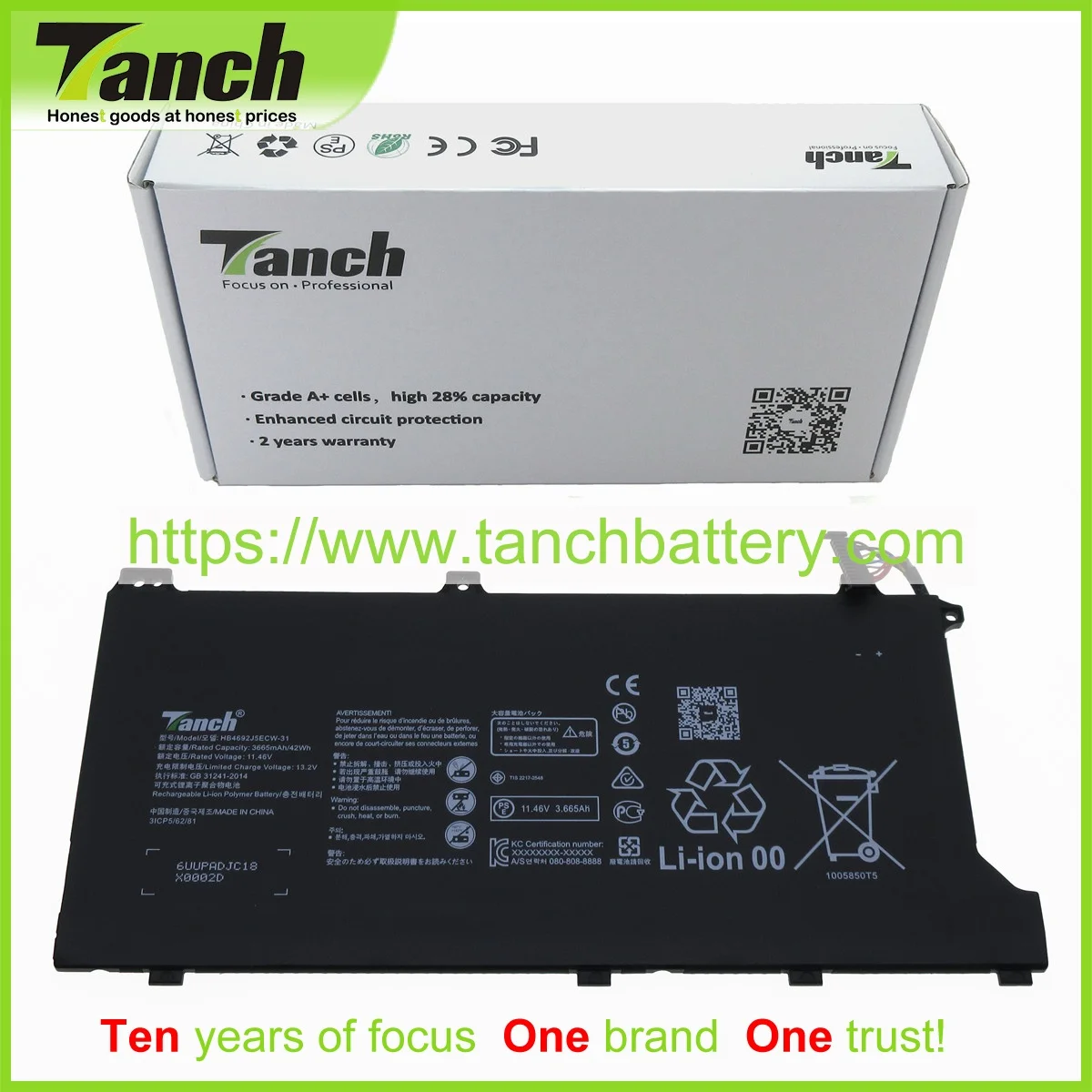 Tanch Sülearvuti Akud HUAWEI 3ICP5/62/81 HB4692J5ECW-31 C 3ICP3/78/101 MateBook D 15 2020 MagicBook VLT-W50 11.46 V 3 Cell Pilt 0