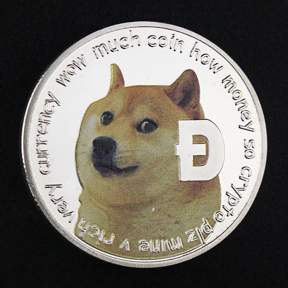 Dogecoin Laekuva hõbetatud Suveniiride Krüpto Mündi Füüsilise Cryptocurrency Mündi Mitte-valuuta mälestusmünte Pilt 1
