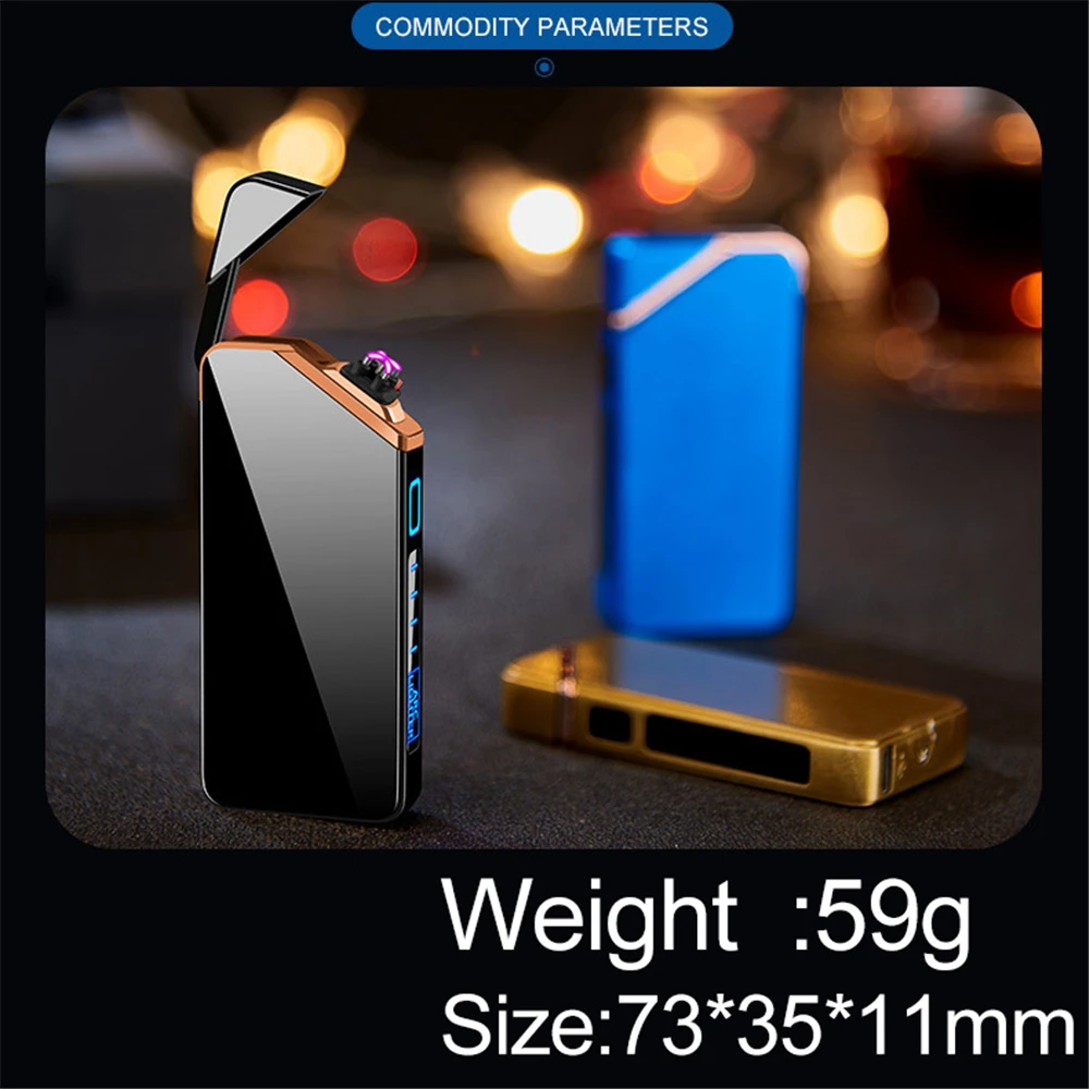 Dual Arc Kergem LED Ekraan Aku USB-Elektrilised Plasma sigaretisüütaja Sõrme Touch Smart Elektroonilise Kergem Jaoks Suitsetaja Kingitus Pilt 2