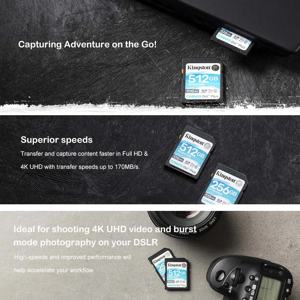 Kingstoni SD-Kaardi 128GB SDHC SDXC-v30 eluviis kodukinosüsteemid U3 mälukaart 32GB Class10 4K 90MB/s 64GB 256GB cate sd Kaameratele. Pilt 2