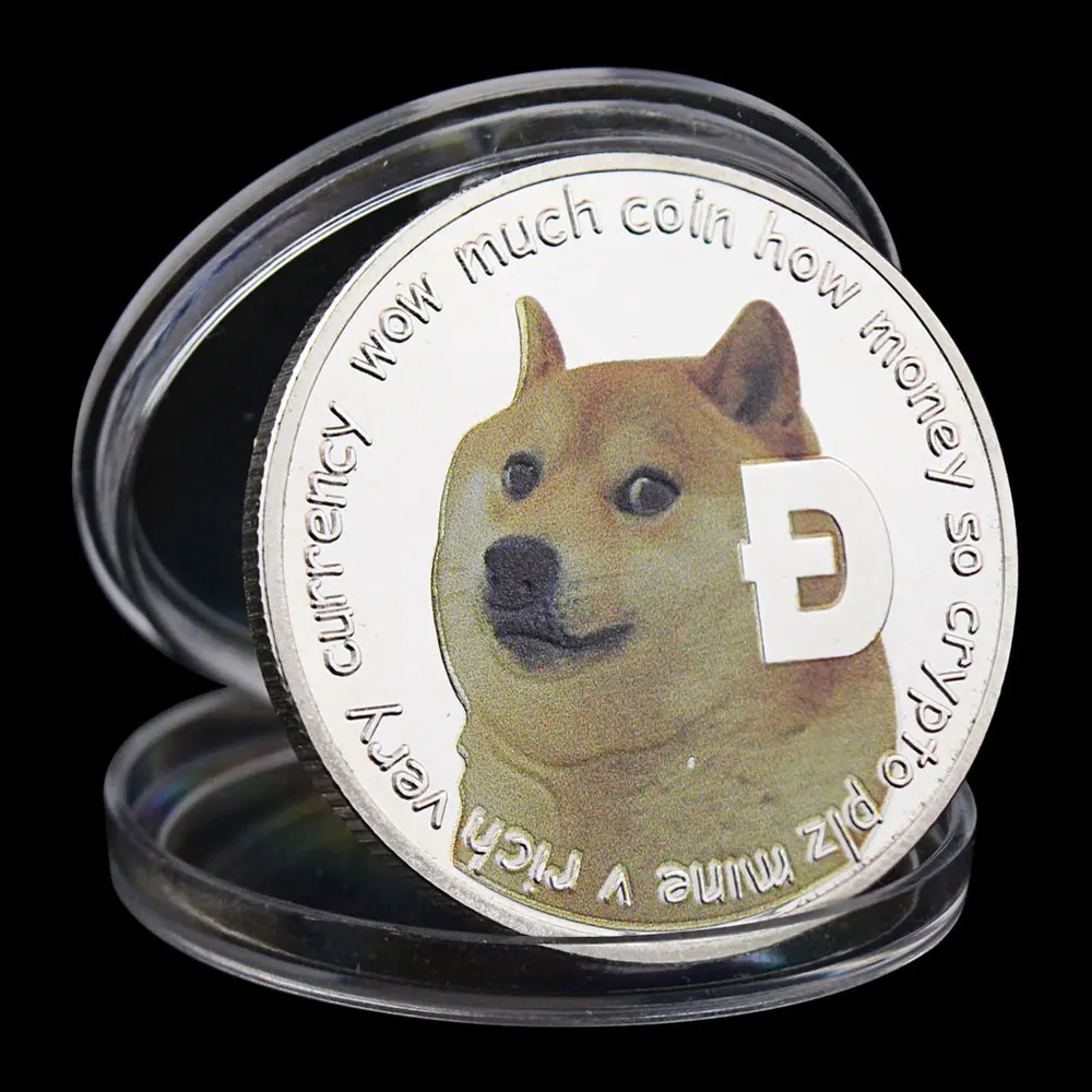 Dogecoin Laekuva hõbetatud Suveniiride Krüpto Mündi Füüsilise Cryptocurrency Mündi Mitte-valuuta mälestusmünte Pilt 3
