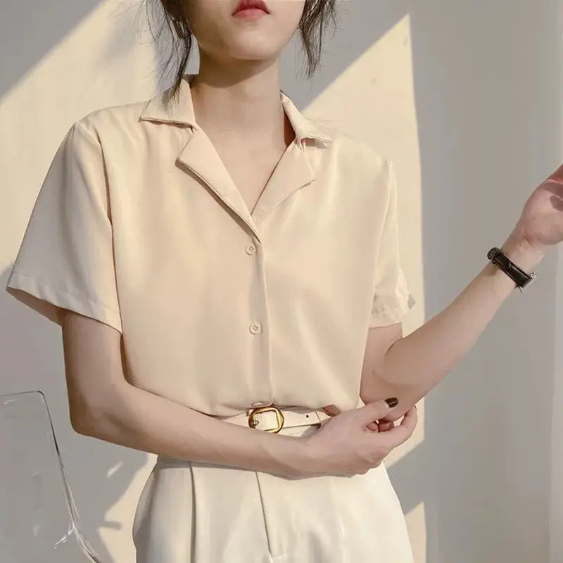 Särgid Naiste Elegantne Sifonki Tahke Vabaaja Office Daamid Suvel Slim Ühe Karavan Streetwear Kõik-mängu korea Tüdrukute Riided Pilt 3