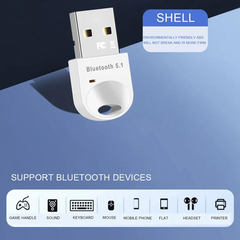 USB-Bluetooth Adapter, 5.1 Bluetooth Vastuvõtja USB Bluetooth5.1 Dongle Saatja Aptx Mini Adapter ARVUTI Sülearvuti Kõlar Pilt 3