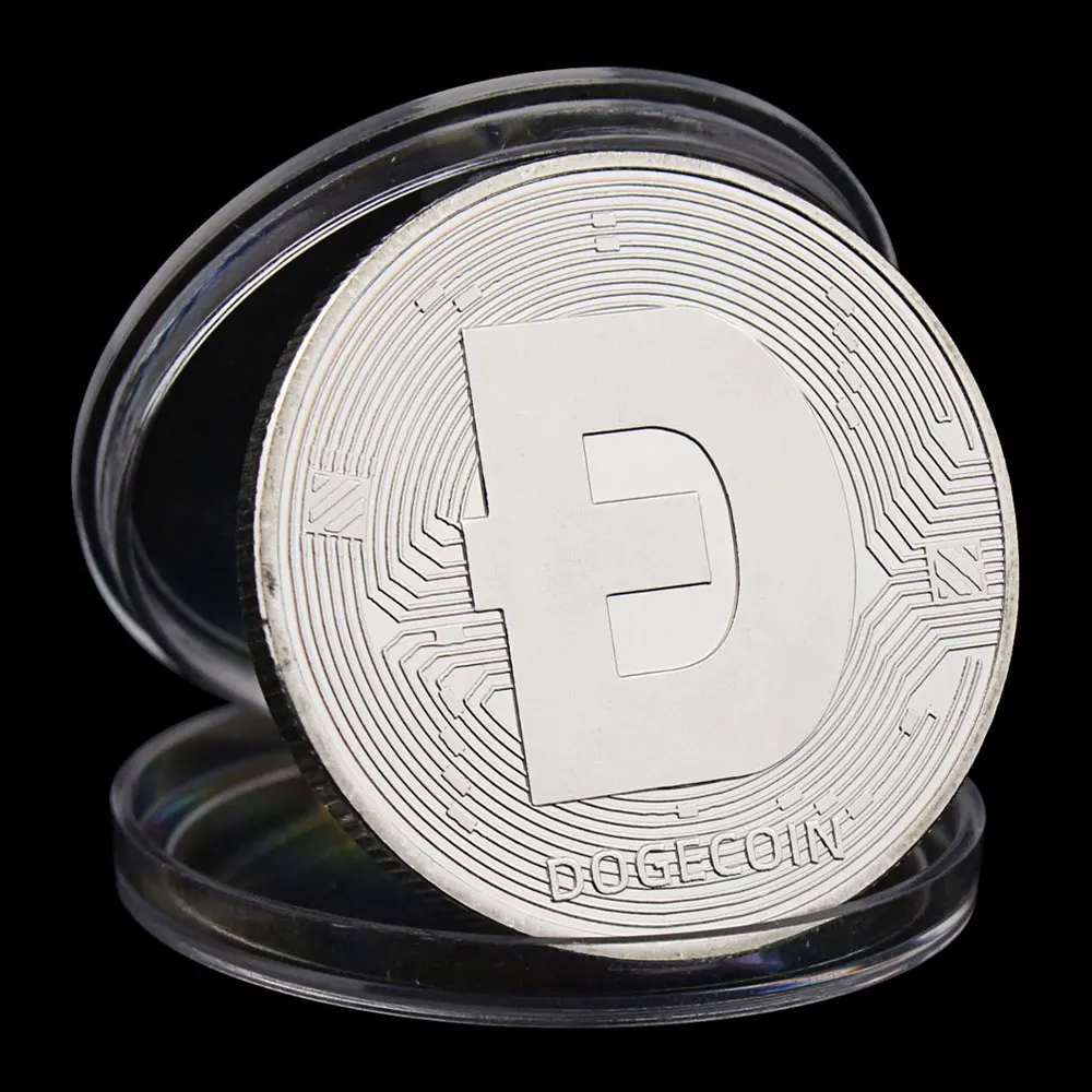 Dogecoin Laekuva hõbetatud Suveniiride Krüpto Mündi Füüsilise Cryptocurrency Mündi Mitte-valuuta mälestusmünte Pilt 4