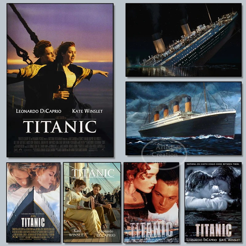 Titanic on Filmi Plakat Classic Vintage Lõuendile Maali Pilte Prindi Moodne Perekond Magamistuba, Baar, kohvik Seina Home Decor Pilt 0