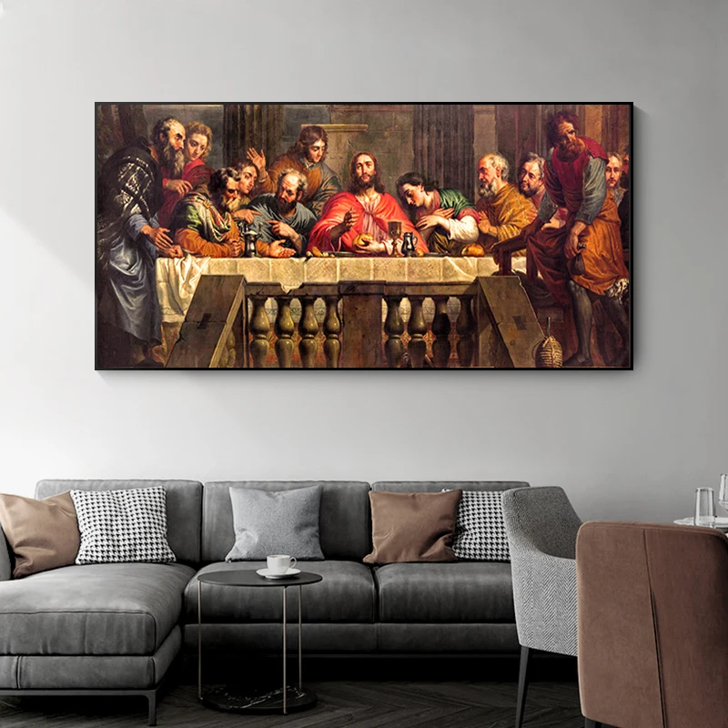Klassikaline Seina Art Jeesuse Viimase Õhtusöök Lõuendile Maali Nordic Joonis Plakatid ja Prindib Pildi elutuba Decor Cuadros Pilt 0