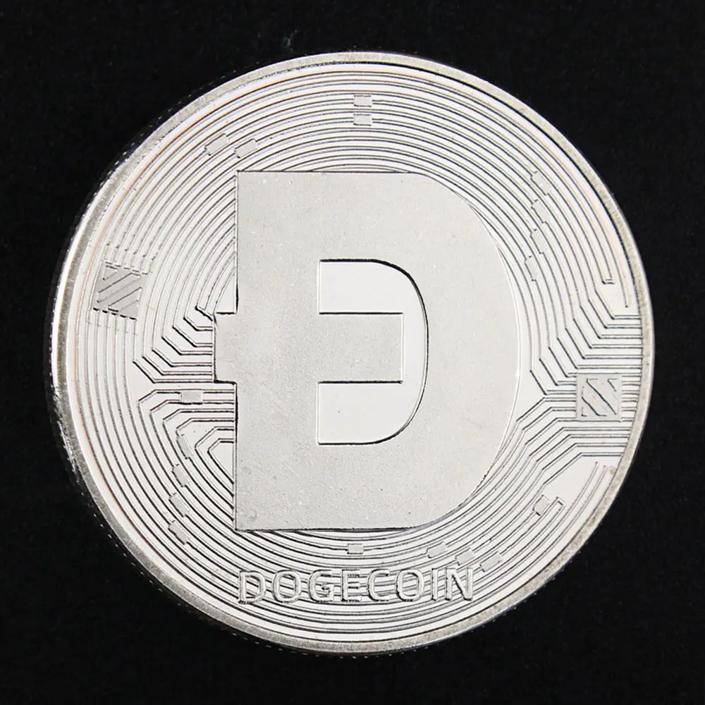 Dogecoin Laekuva hõbetatud Suveniiride Krüpto Mündi Füüsilise Cryptocurrency Mündi Mitte-valuuta mälestusmünte Pilt 2
