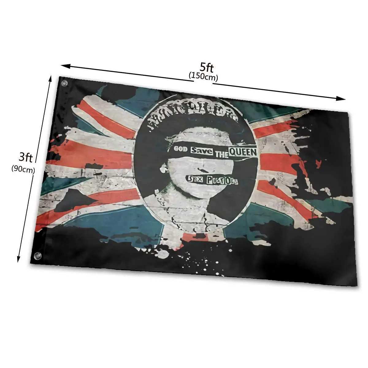 Ametlik Litsenseeritud Sex Pistols God Save The Queen Lipu Punk Suvel Noorte Street Style Banner Kodust Väljas Kingitus Partei Lipu Pilt 3