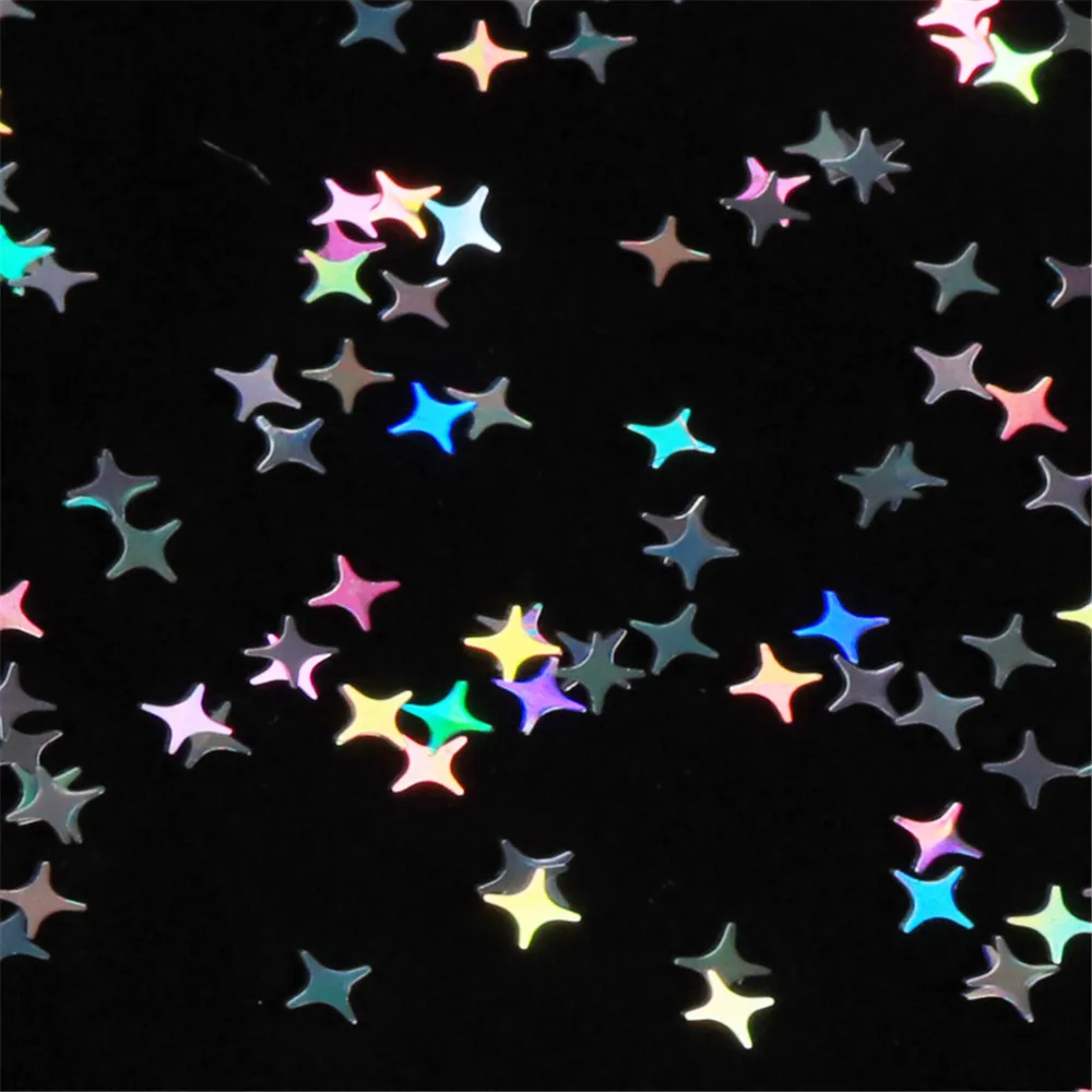 1Bag Üliõhukesed Laser Neli osutas Star Nail Litrid Värvilised Holographics Helbed Paillette Vahend Küünte Art Dekoratsioonid, DIY Disain Pilt 4