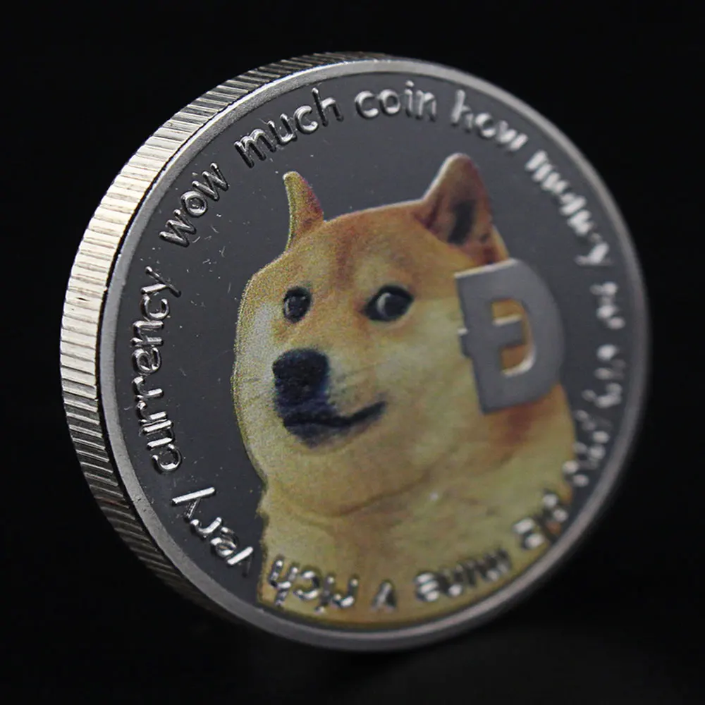 Dogecoin Laekuva hõbetatud Suveniiride Krüpto Mündi Füüsilise Cryptocurrency Mündi Mitte-valuuta mälestusmünte Pilt 5