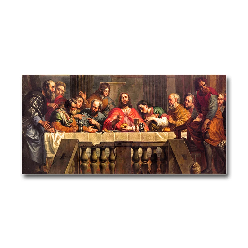 Klassikaline Seina Art Jeesuse Viimase Õhtusöök Lõuendile Maali Nordic Joonis Plakatid ja Prindib Pildi elutuba Decor Cuadros Pilt 5